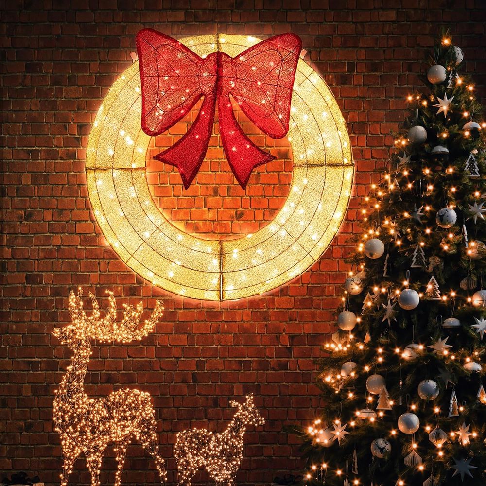 48 Inch Pre-Lit Christmas Wrea - Christmas Lights Outdoor 리뷰 및 가격