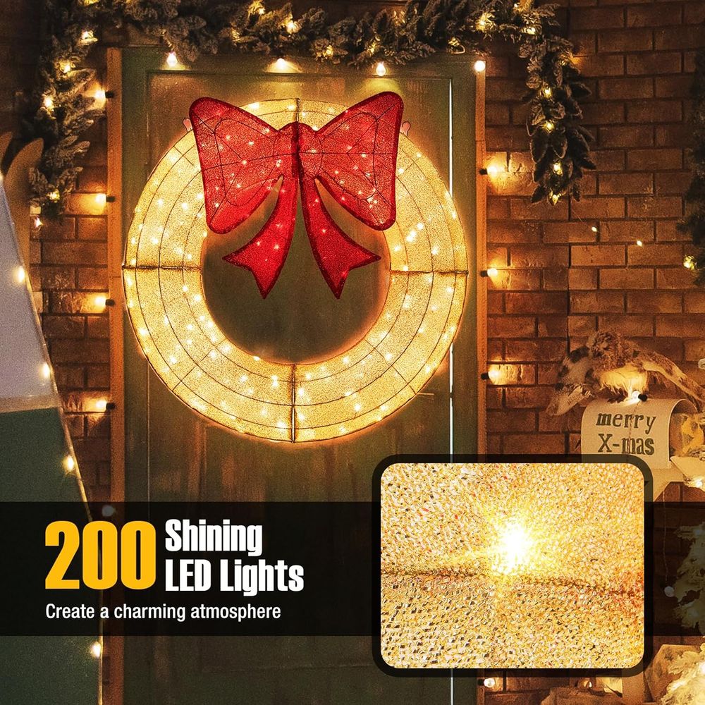 48 Inch Pre-Lit Christmas Wrea - Christmas Lights Outdoor 리뷰 및 가격