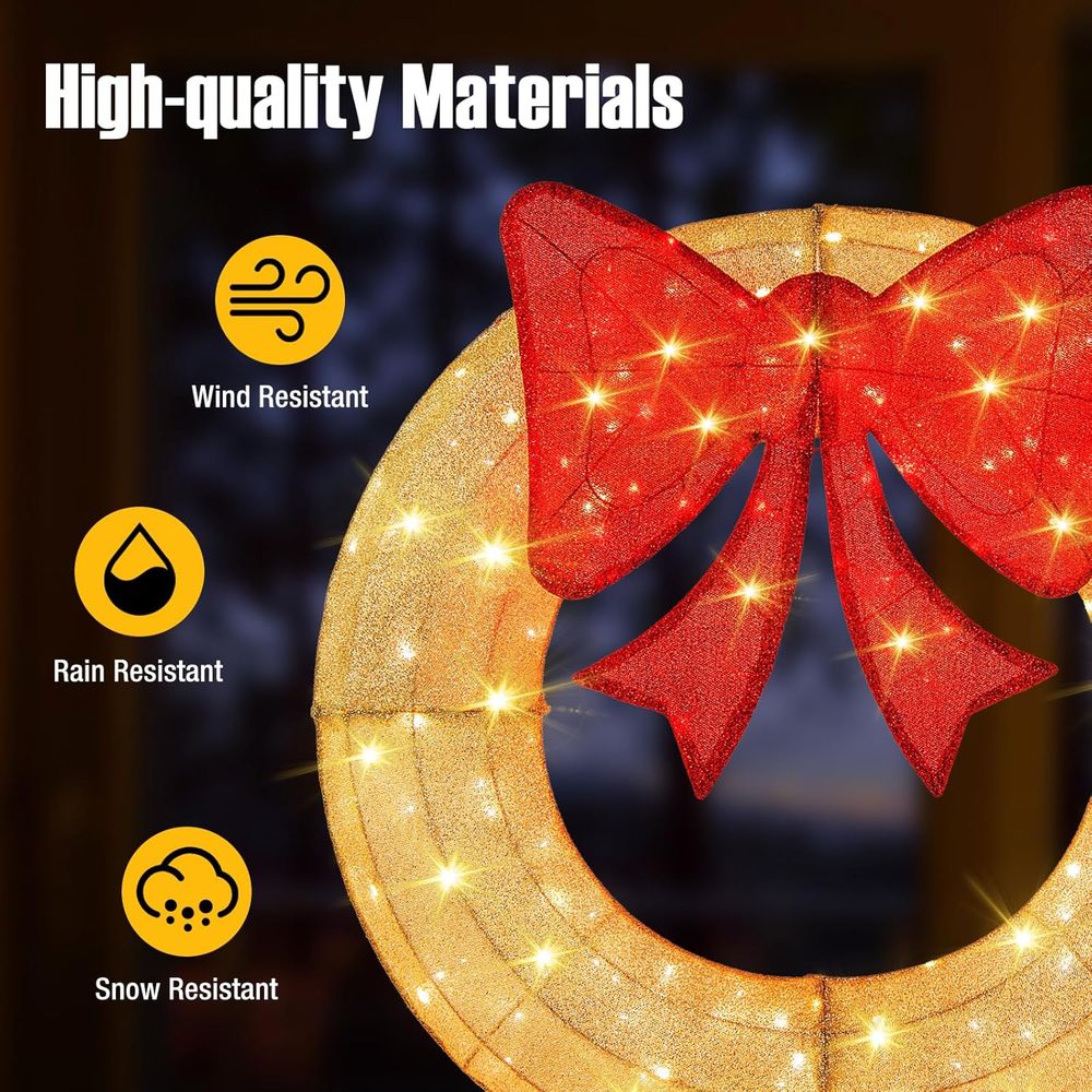 48 Inch Pre-Lit Christmas Wrea - Christmas Lights Outdoor 리뷰 및 가격