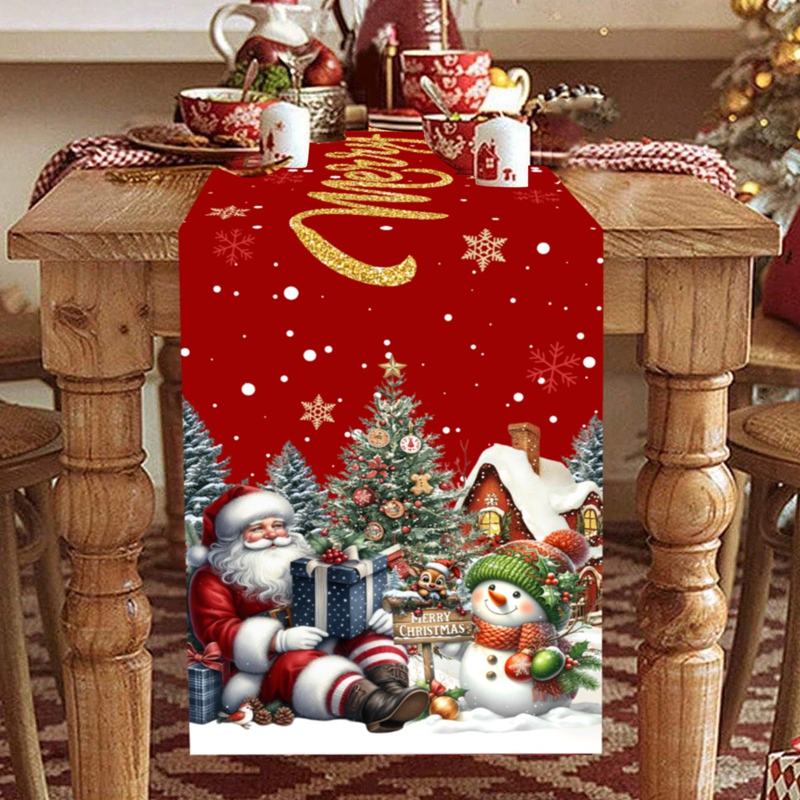 Christmas Santa Snowman Table  - Christmas Table Runner 리뷰 및 가격