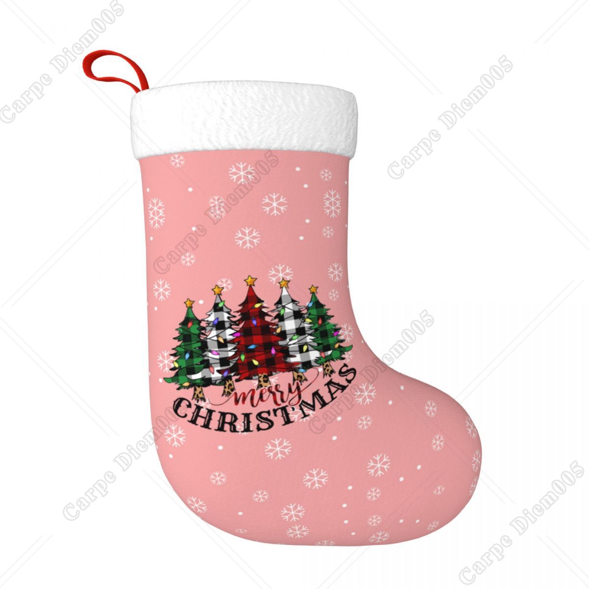 Pink Snowflakes Christmas Tree - Christmas Stocking Hanging 리뷰 및 가격