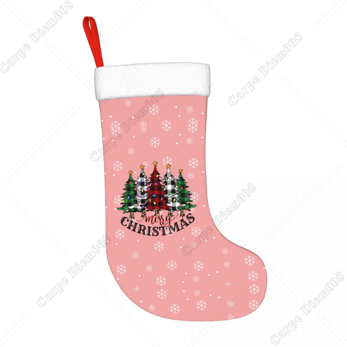 Pink Snowflakes Christmas Tree - Christmas Stocking Hanging 리뷰 및 가격