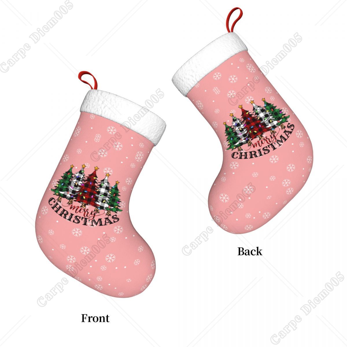 Pink Snowflakes Christmas Tree - Christmas Stocking Hanging 리뷰 및 가격