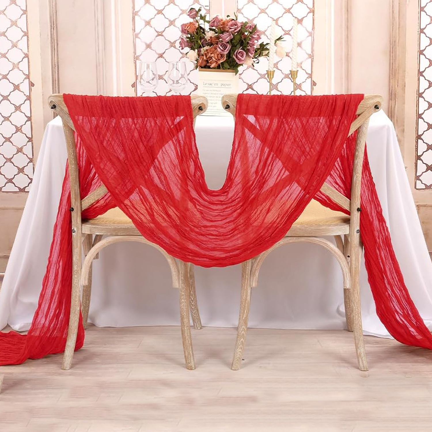 Red Table Runner Gauze Wedding - Christmas Table Runner 리뷰 및 가격