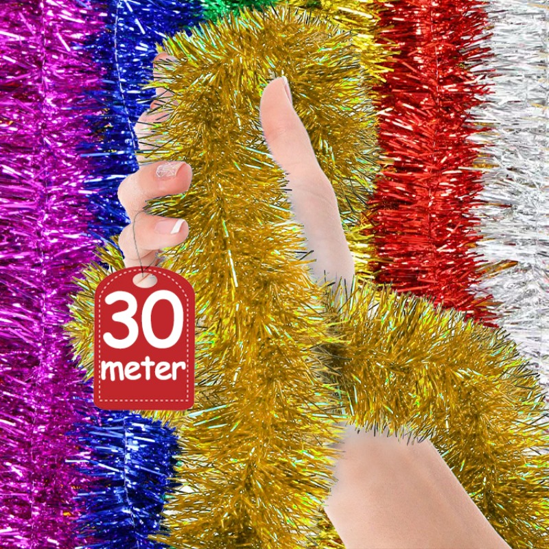1.5/30M Long Bold Thicked Stri - Tinsel Garland Decoration 리뷰 및 가격