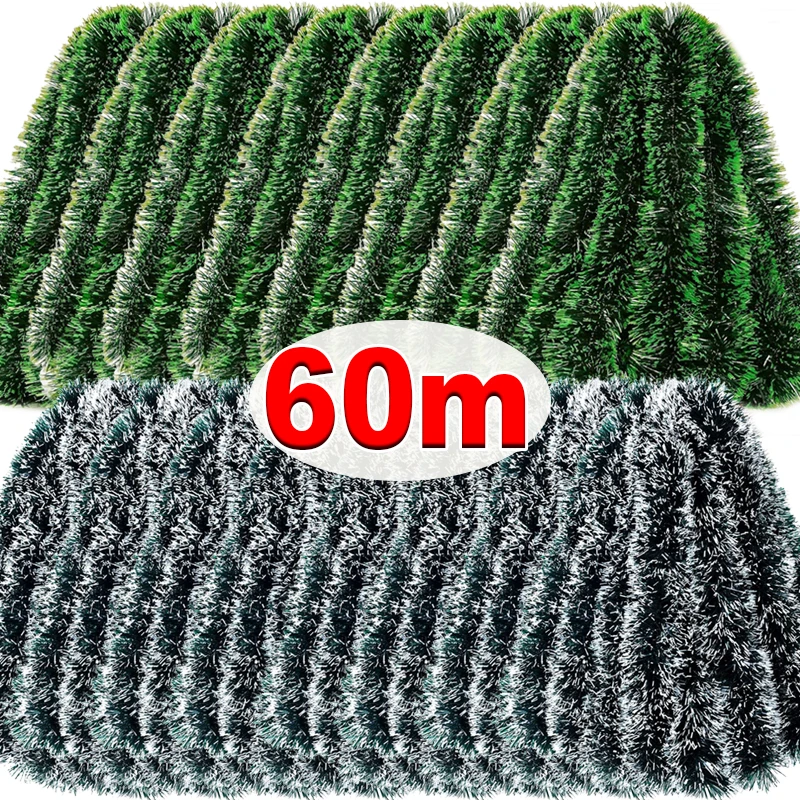 60/4m Christmas Tinsel Ribbons - Tinsel Garland Decoration 리뷰 및 가격