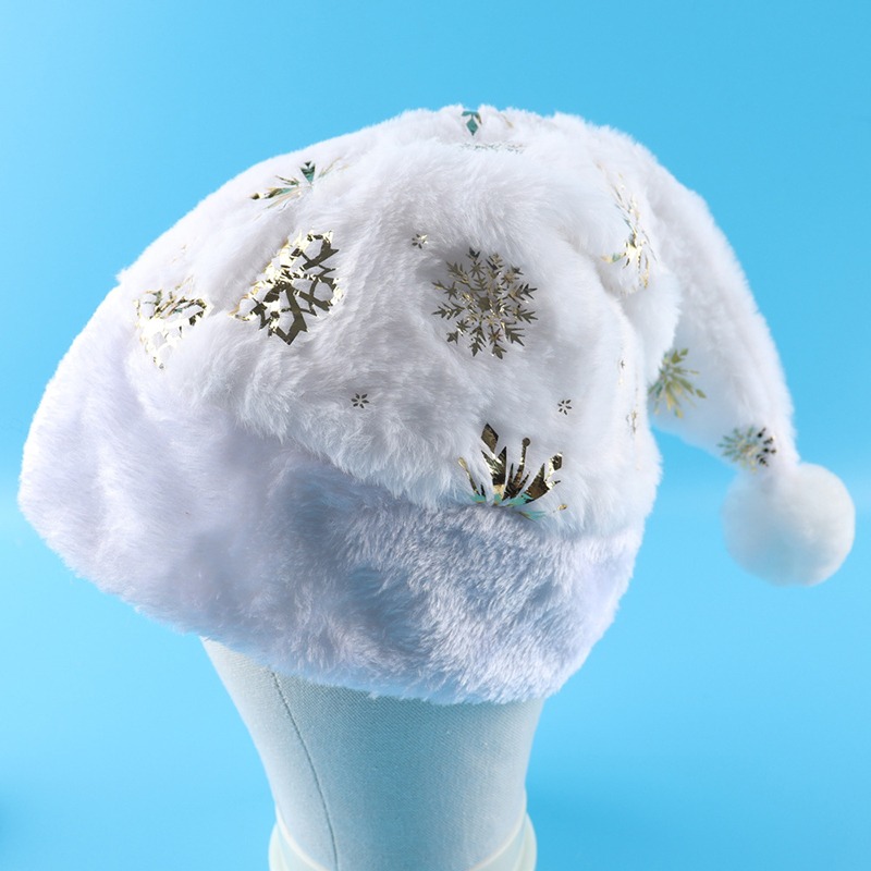 White Plush Christmas Hat Gold - Santa Hat Plush 리뷰 및 가격