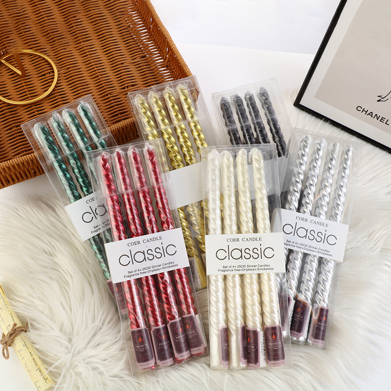 4pcs European-style Long-pole  - Holiday Candle Set 리뷰 및 가격