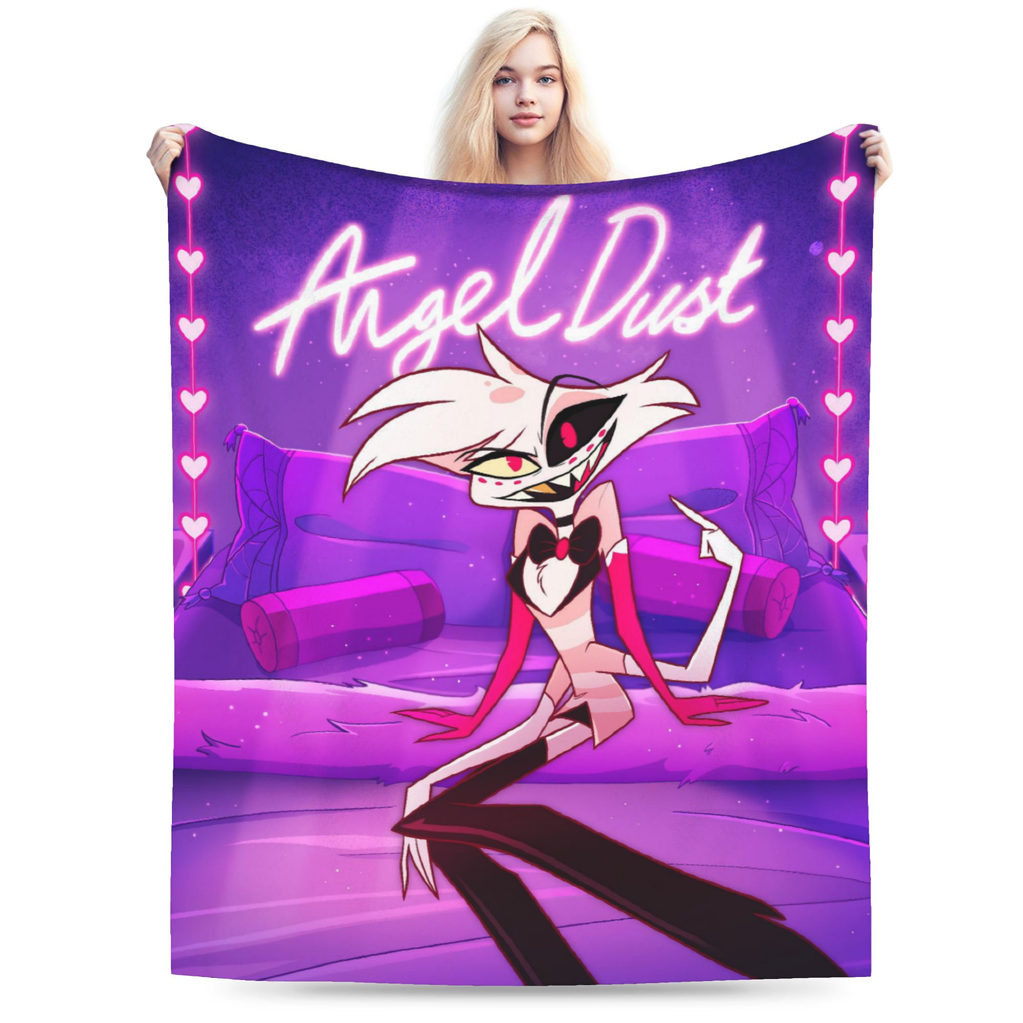 Cartoon Hazbins Hotels  Angel  - Christmas Throw Blanket 리뷰 및 가격