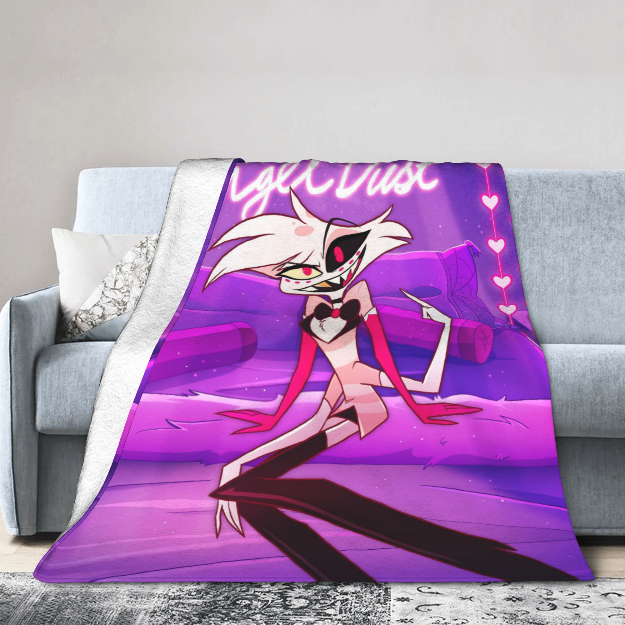 Cartoon Hazbins Hotels  Angel  - Christmas Throw Blanket 리뷰 및 가격
