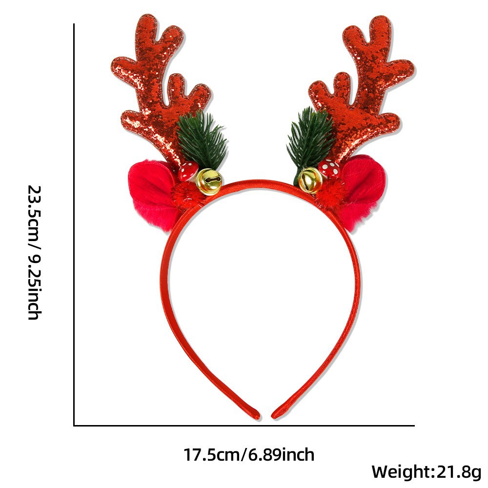 1/2pcs Christmas Glitter Deer  - Reindeer Antlers Headband 리뷰 및 가격