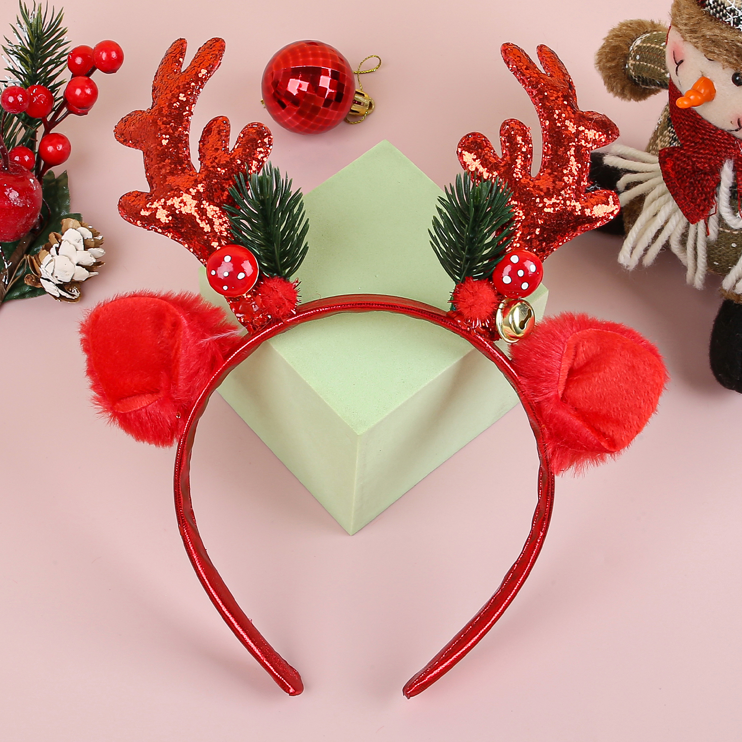 1/2pcs Christmas Glitter Deer  - Reindeer Antlers Headband 리뷰 및 가격