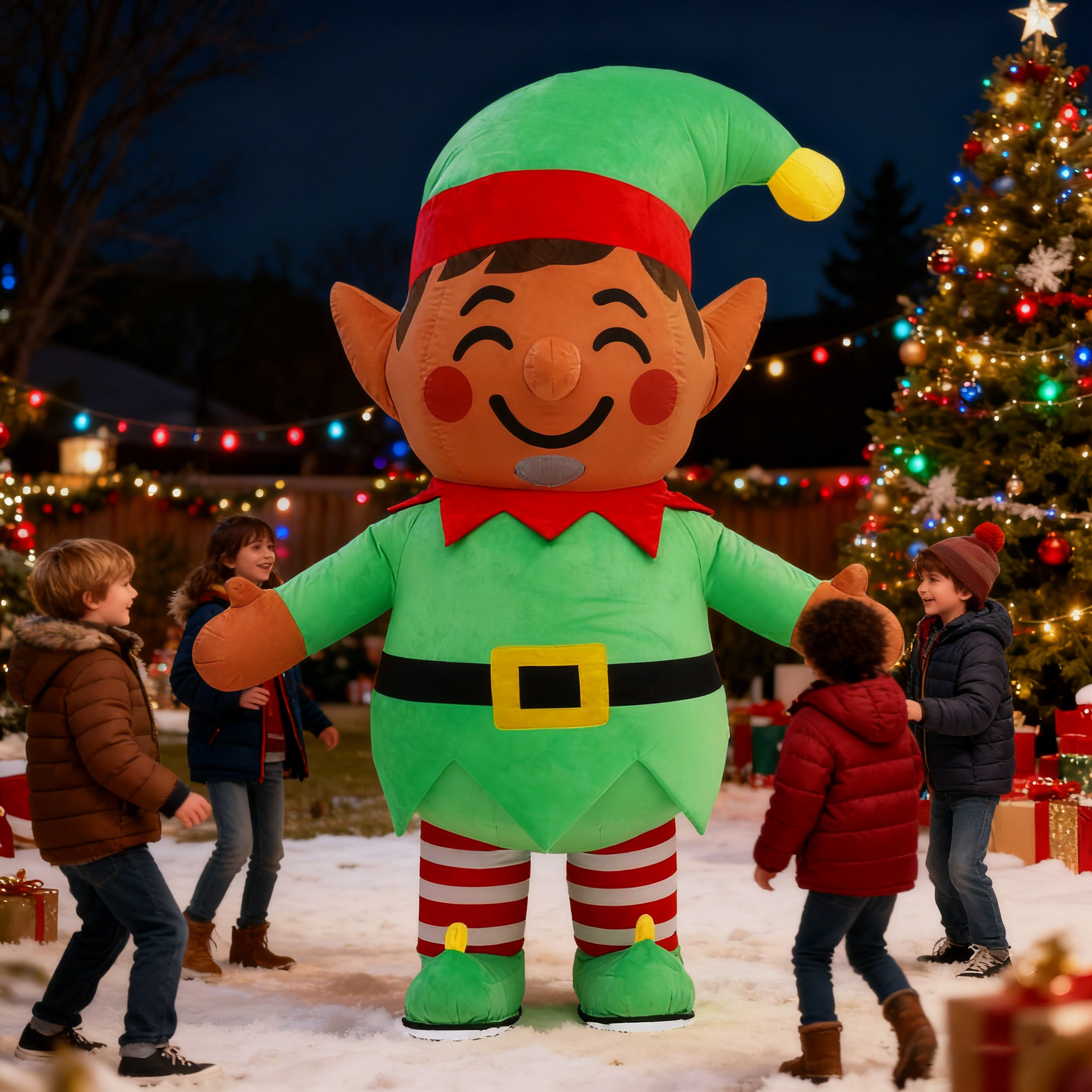 Inflatable Christmas Elf Plush - Elf Costume Christmas 리뷰 및 가격