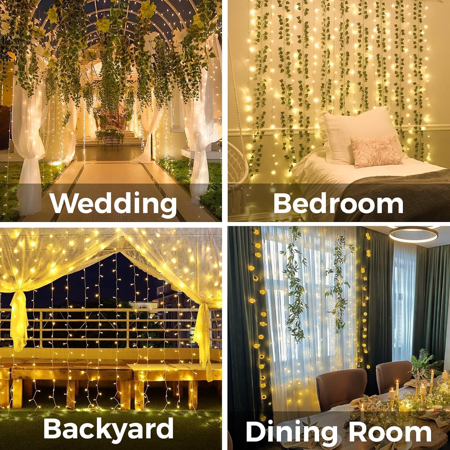 Curtain Lights For Bedroom 200 - Led Fairy String Lights 리뷰 및 가격