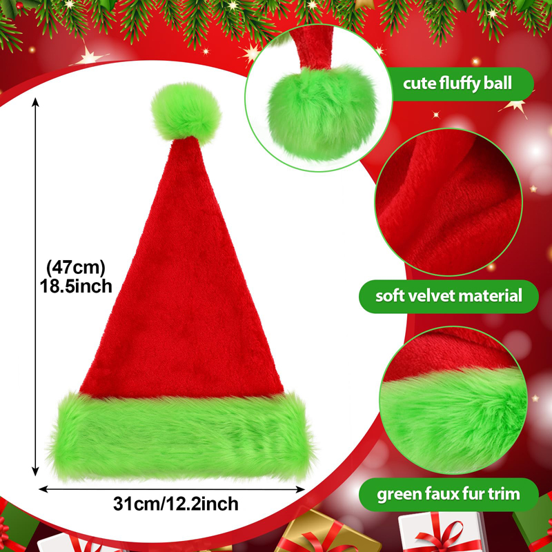 1pc, Santa Claus hat Christmas - Santa Hat Plush 리뷰 및 가격