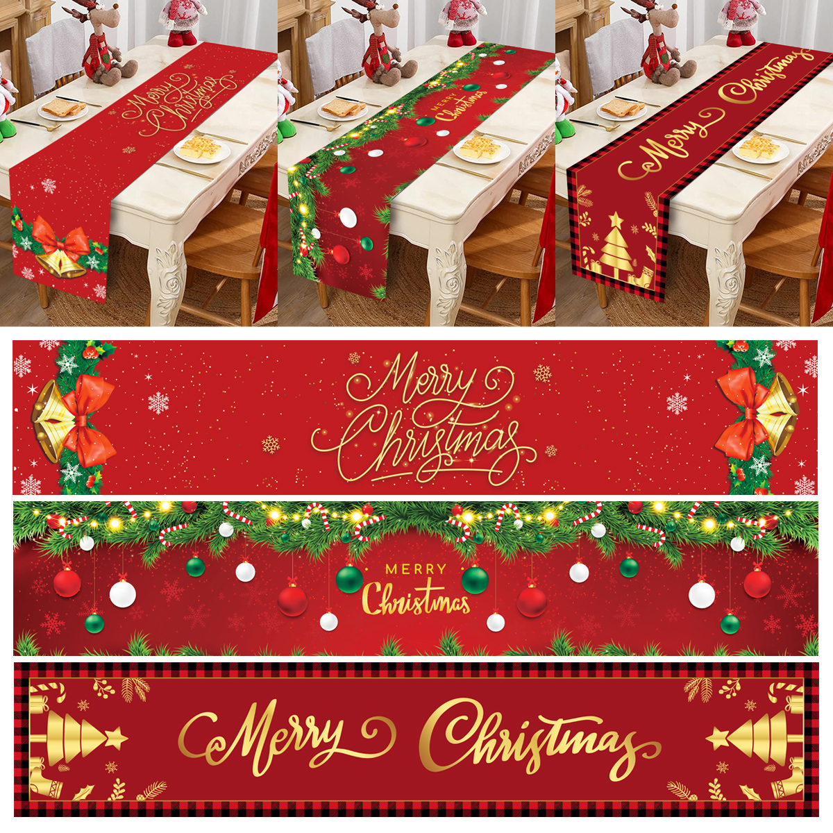 Christmas Table Runner Merry C - Christmas Table Runner 리뷰 및 가격