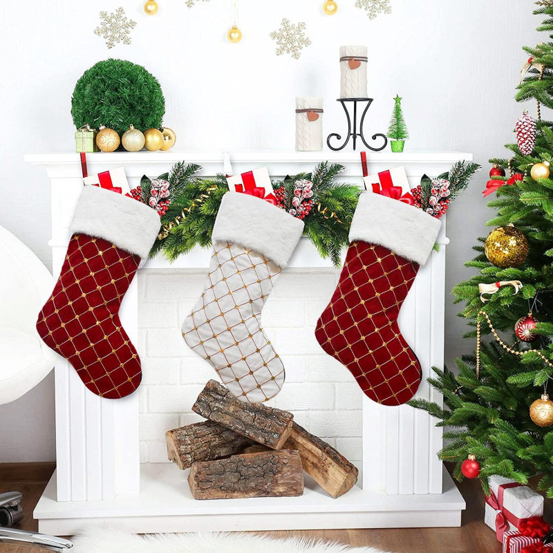 Christmas Stocking Soft Faux F - Christmas Stocking Hanging 리뷰 및 가격