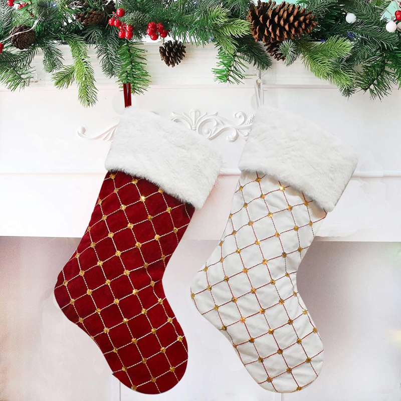 Christmas Stocking Soft Faux F - Christmas Stocking Hanging 리뷰 및 가격