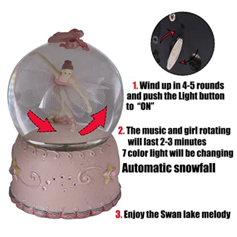 Ballerina Girl Swan Lake Rotat - Snow Globe Musical 리뷰 및 가격