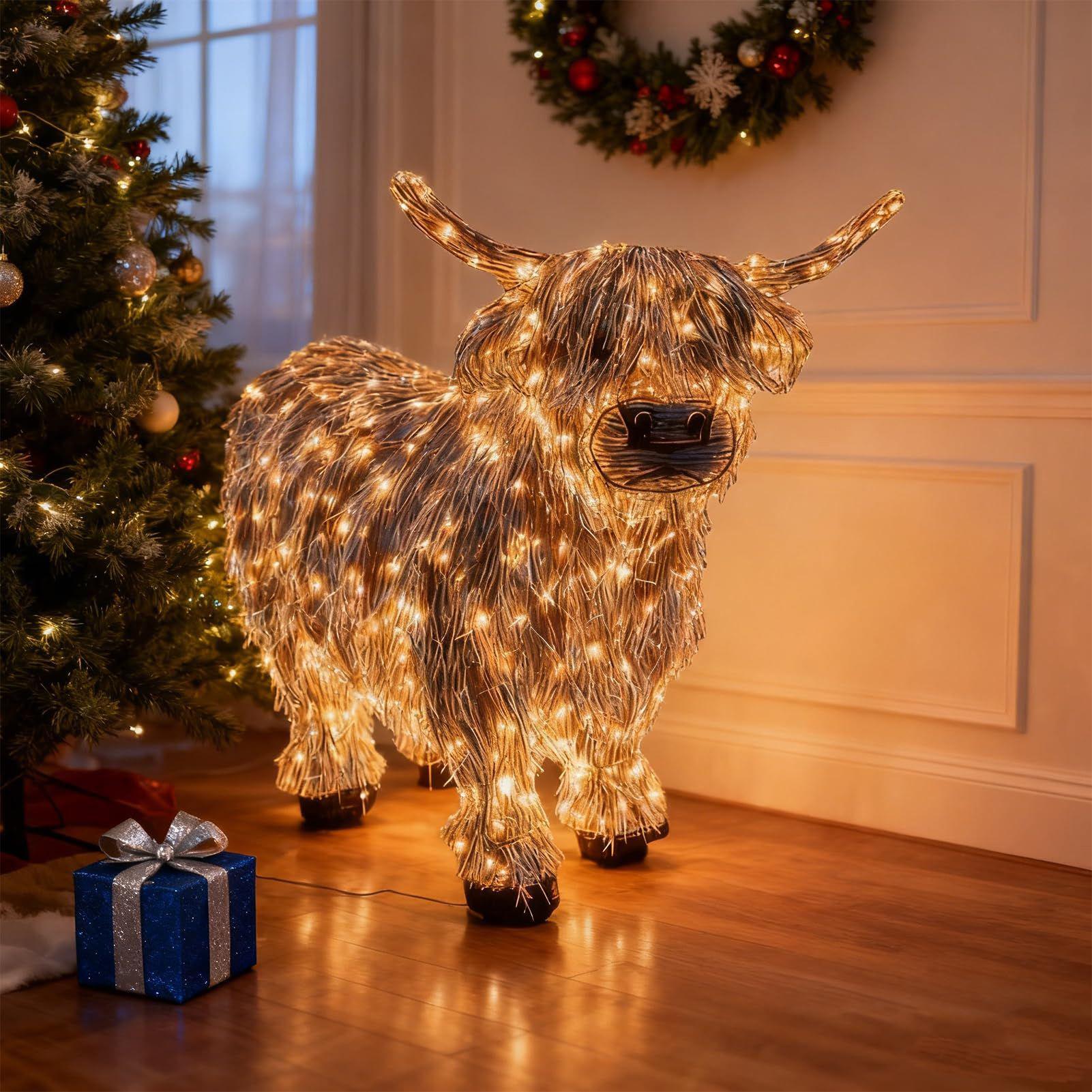 Cow Figurine Light Up 11 Inch  - Christmas Lights Outdoor 리뷰 및 가격