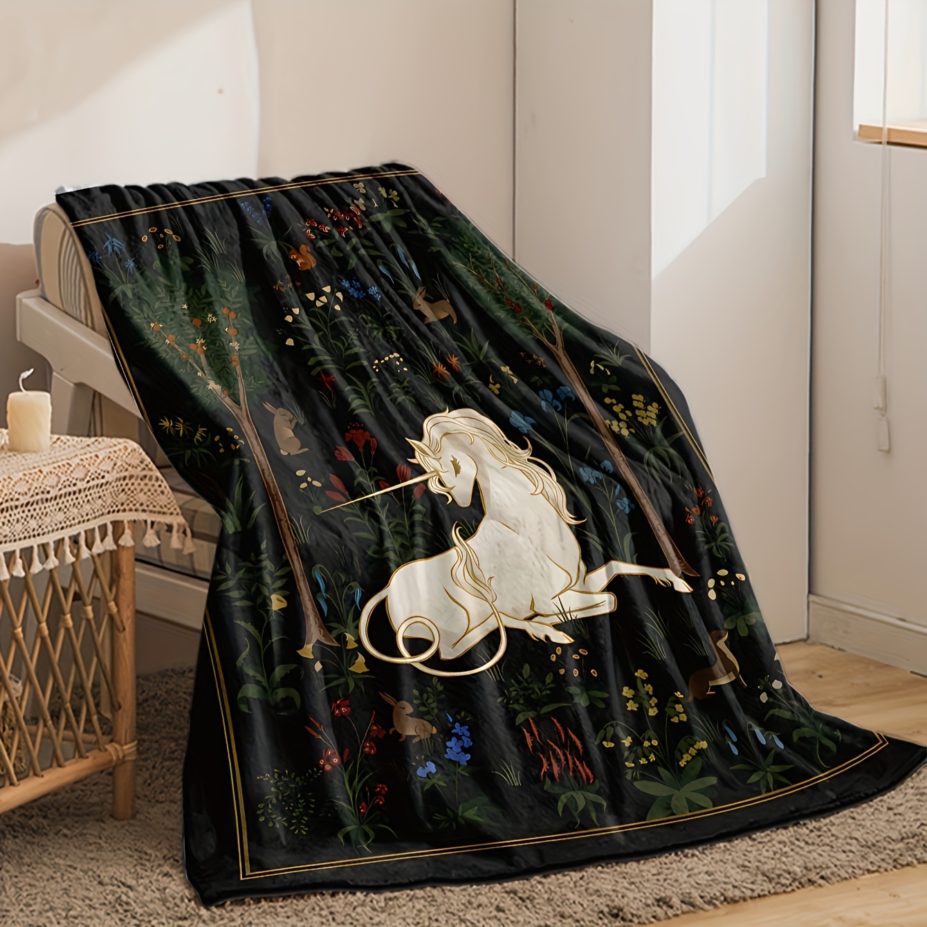 1pc Magical Unicorn Forest Thr - Christmas Throw Blanket 리뷰 및 가격