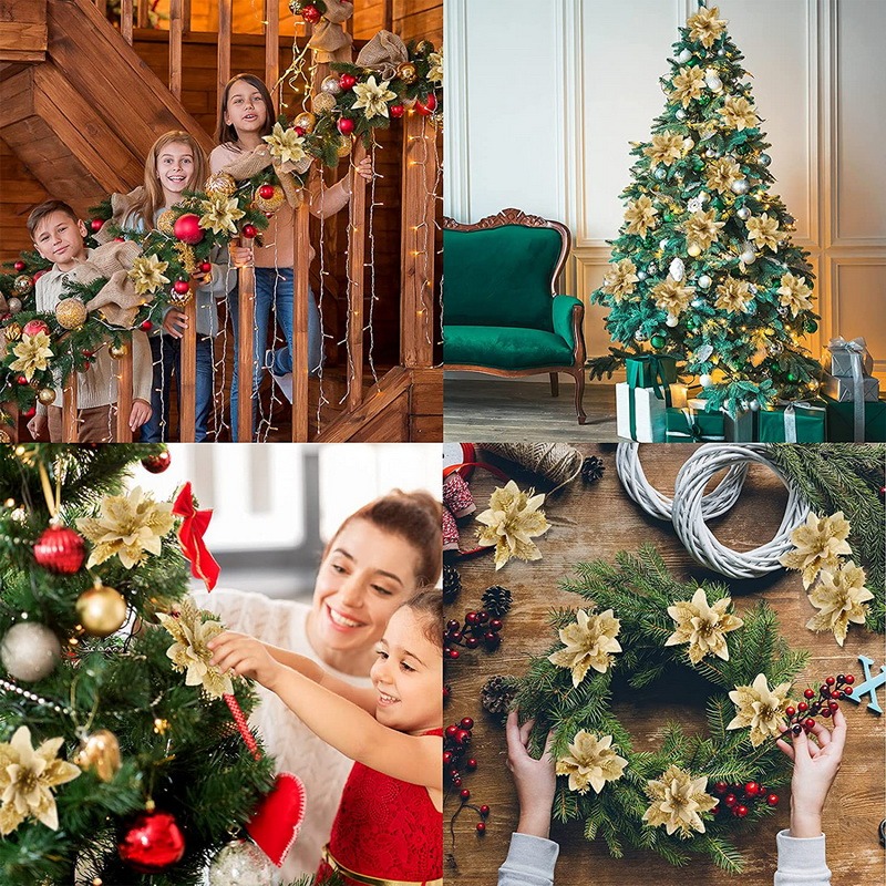 5PCS Christmas Flowers Christm - Christmas Tree Artificial 리뷰 및 가격