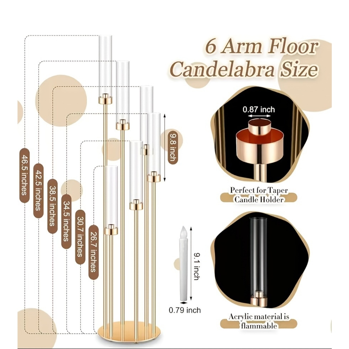 2 Sets Floor Candelabra 6 Arms - Holiday Candle Set 리뷰 및 가격