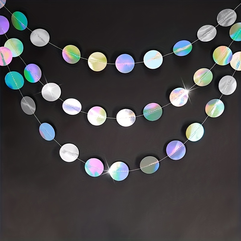 1pc Shimmering Iridescent Circ - Tinsel Garland Decoration 리뷰 및 가격