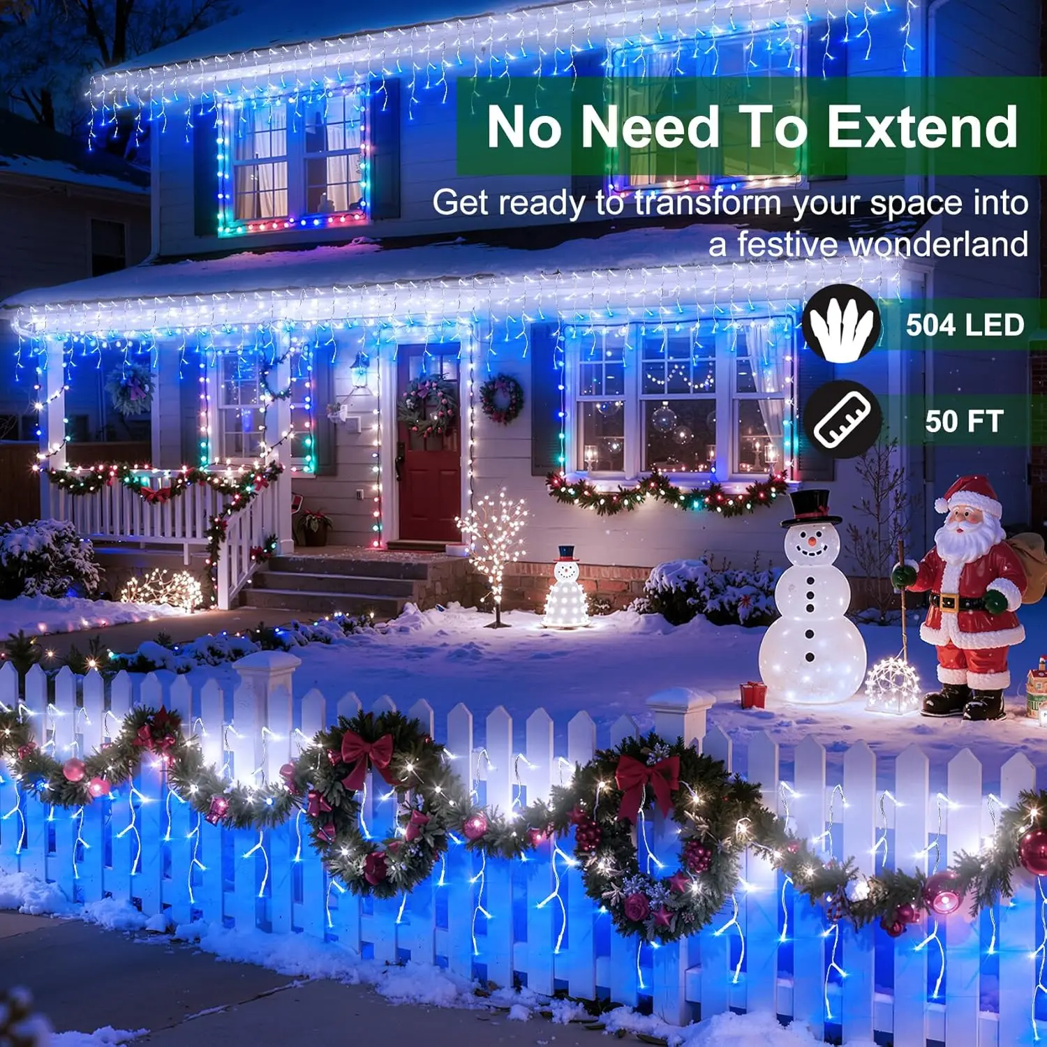 50ft 504 LED Icicle Lights, 12 - Led Fairy String Lights 리뷰 및 가격