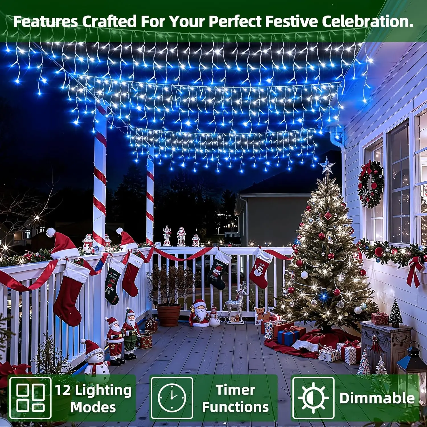 50ft 504 LED Icicle Lights, 12 - Led Fairy String Lights 리뷰 및 가격