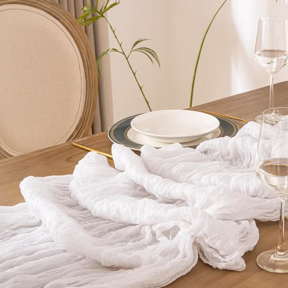 90x400CM Cheesecloth Table Run - Christmas Table Runner 리뷰 및 가격