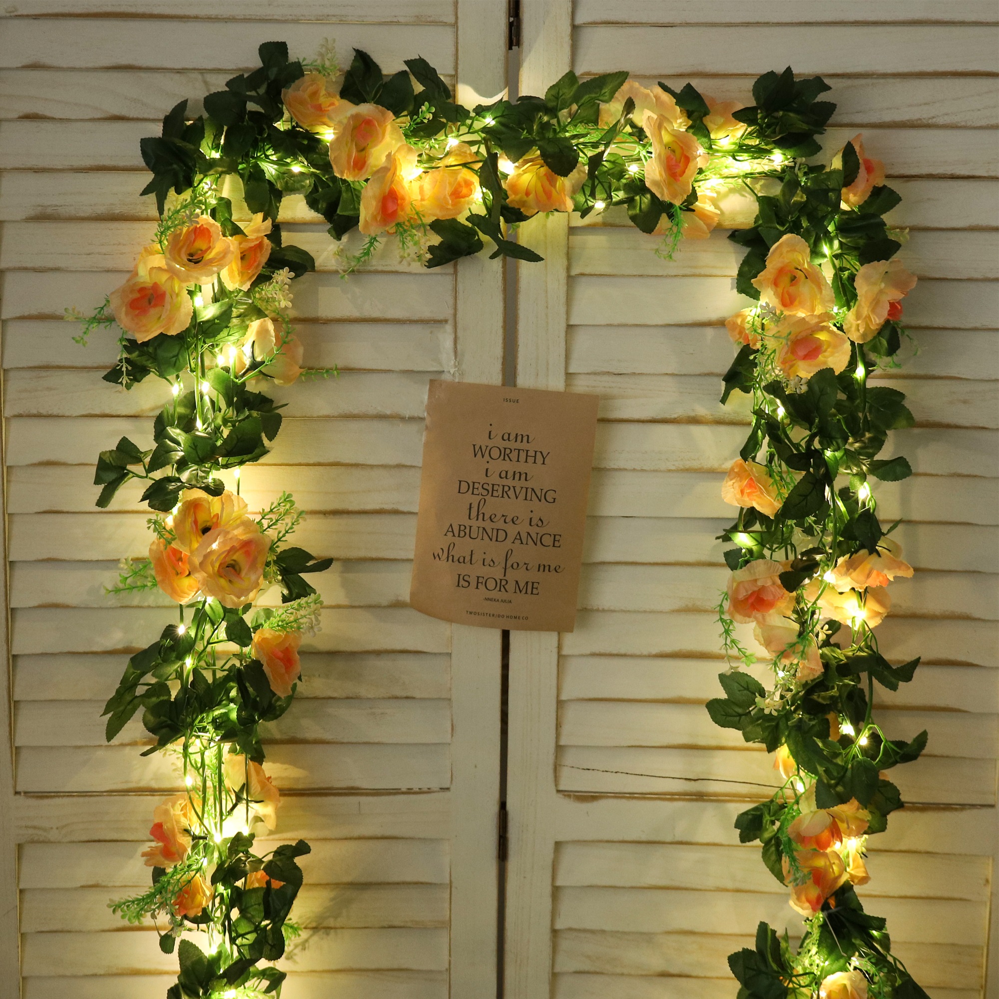 Rose LED Vine Light String Art - Christmas Wreath Fake 리뷰 및 가격