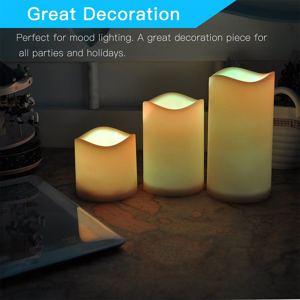 3pcs/ set LED Flameless Flicke - Holiday Candle Set 리뷰 및 가격