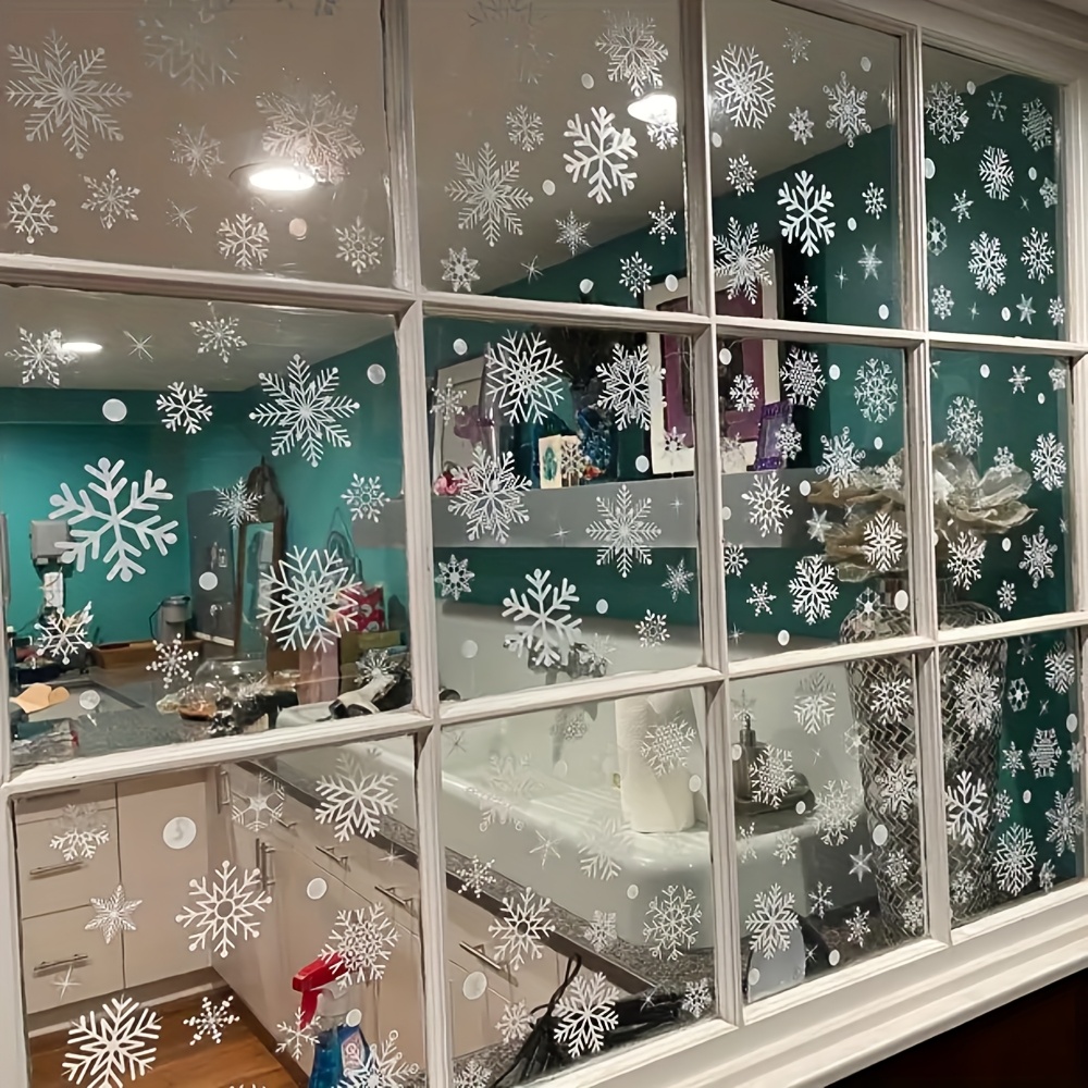 137Pcs Winter Snowflake Static - Snowflake Window Decal 리뷰 및 가격