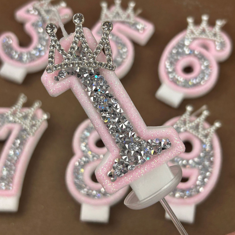 Digital Candles 0-9 Pink Silve - Holiday Candle Set 리뷰 및 가격