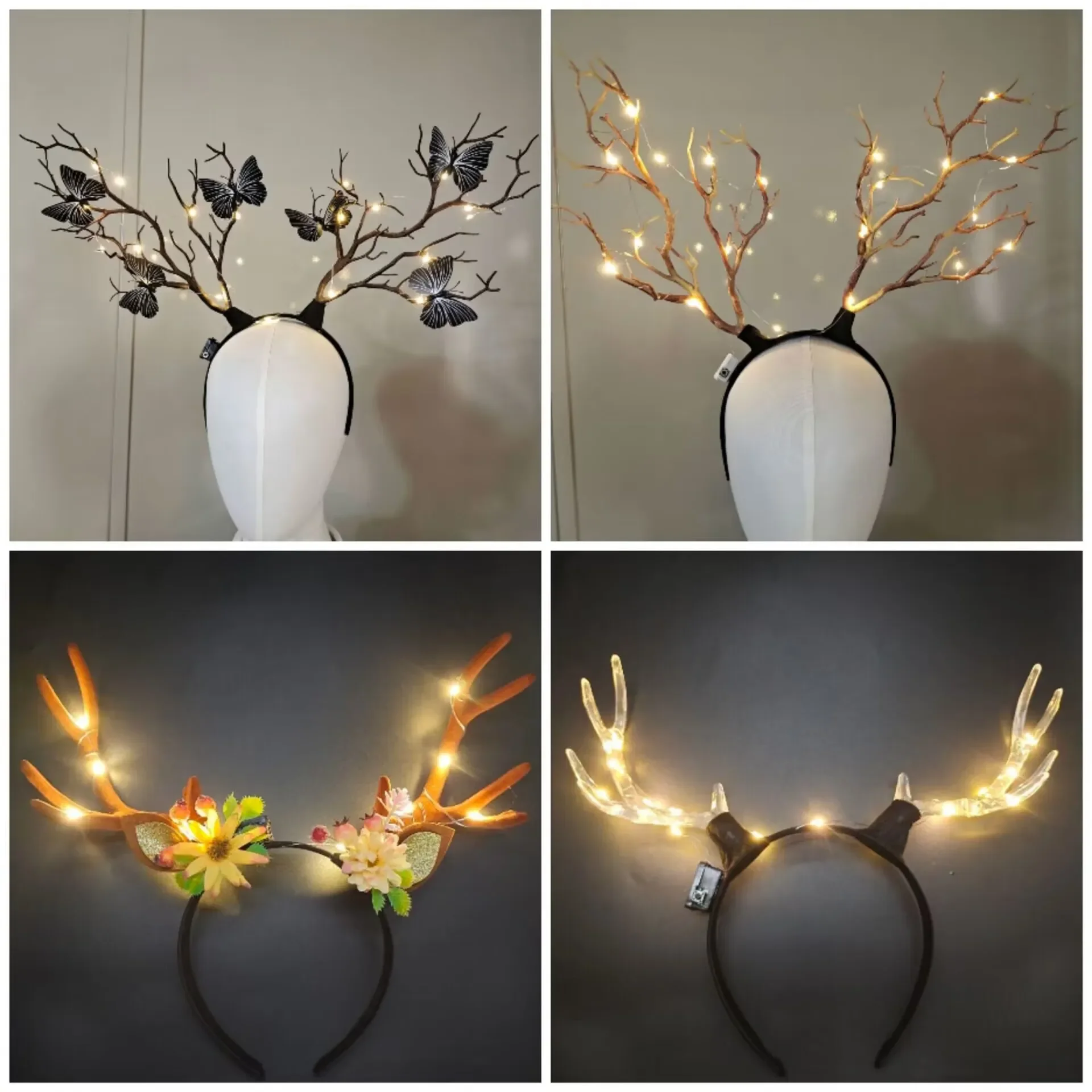 Women Girls Light Up Glowing R - Reindeer Antlers Headband 리뷰 및 가격