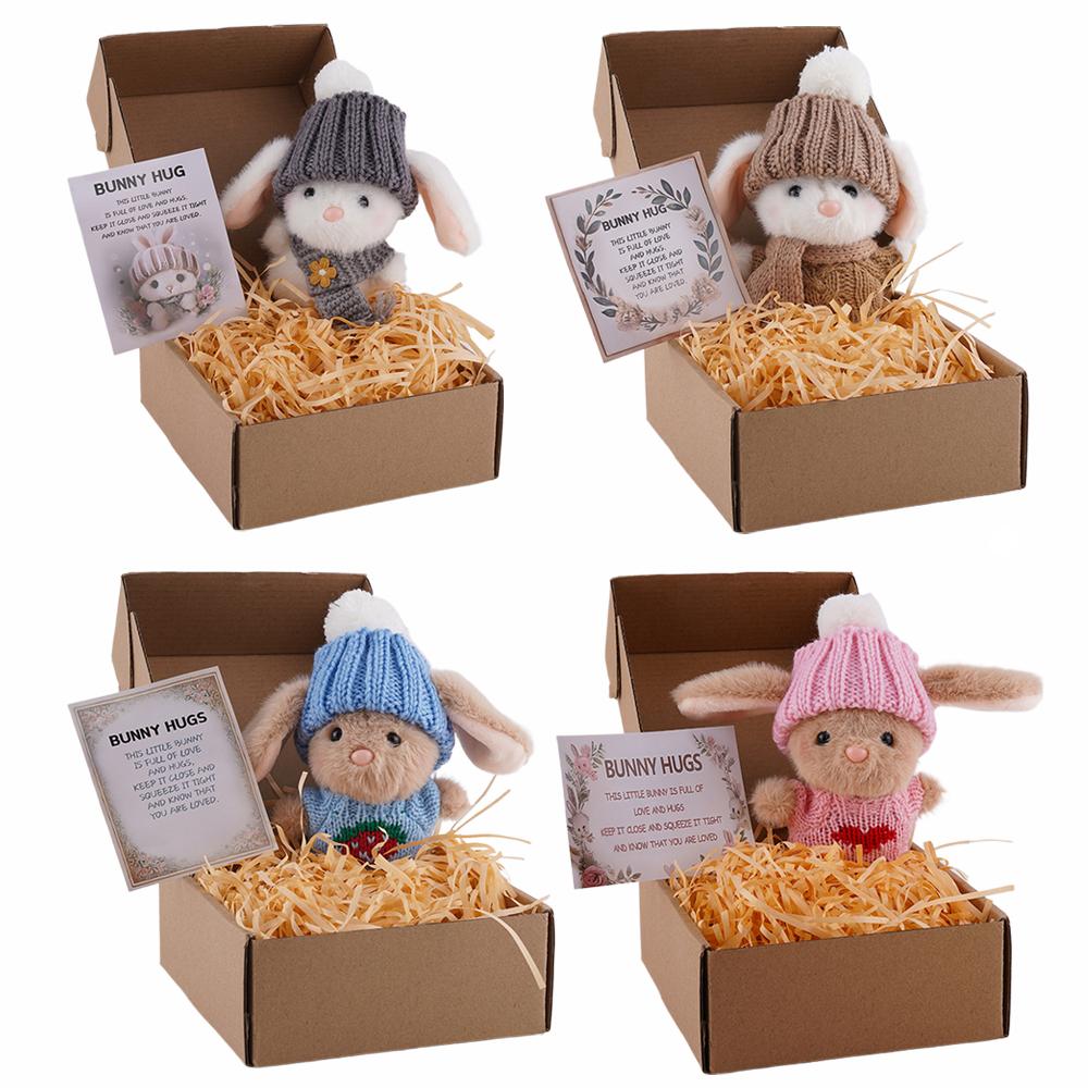 Mini Bunny Hug Cute Easter Gif - Santa Hat Plush 리뷰 및 가격