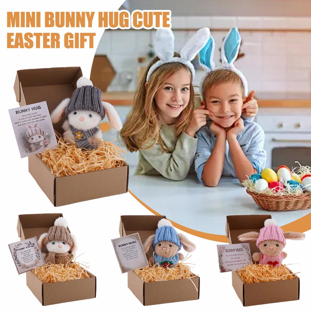 Mini Bunny Hug Cute Easter Gif - Santa Hat Plush 리뷰 및 가격
