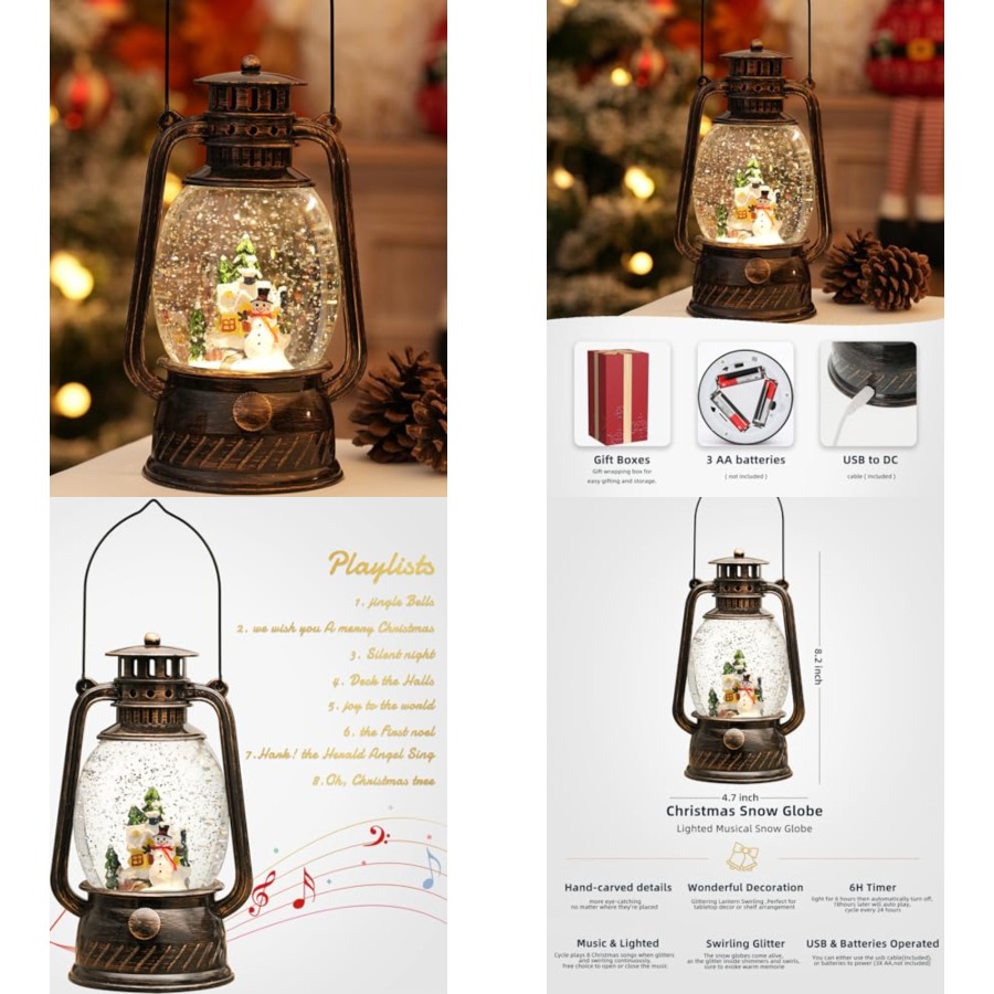 Christmas Decorations Snow Glo - Snow Globe Musical 리뷰 및 가격