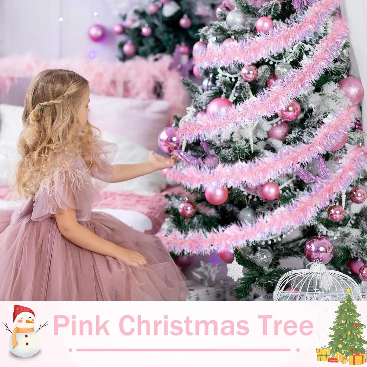 1-10PCS Pink Tinsel Garland Sh - Tinsel Garland Decoration 리뷰 및 가격
