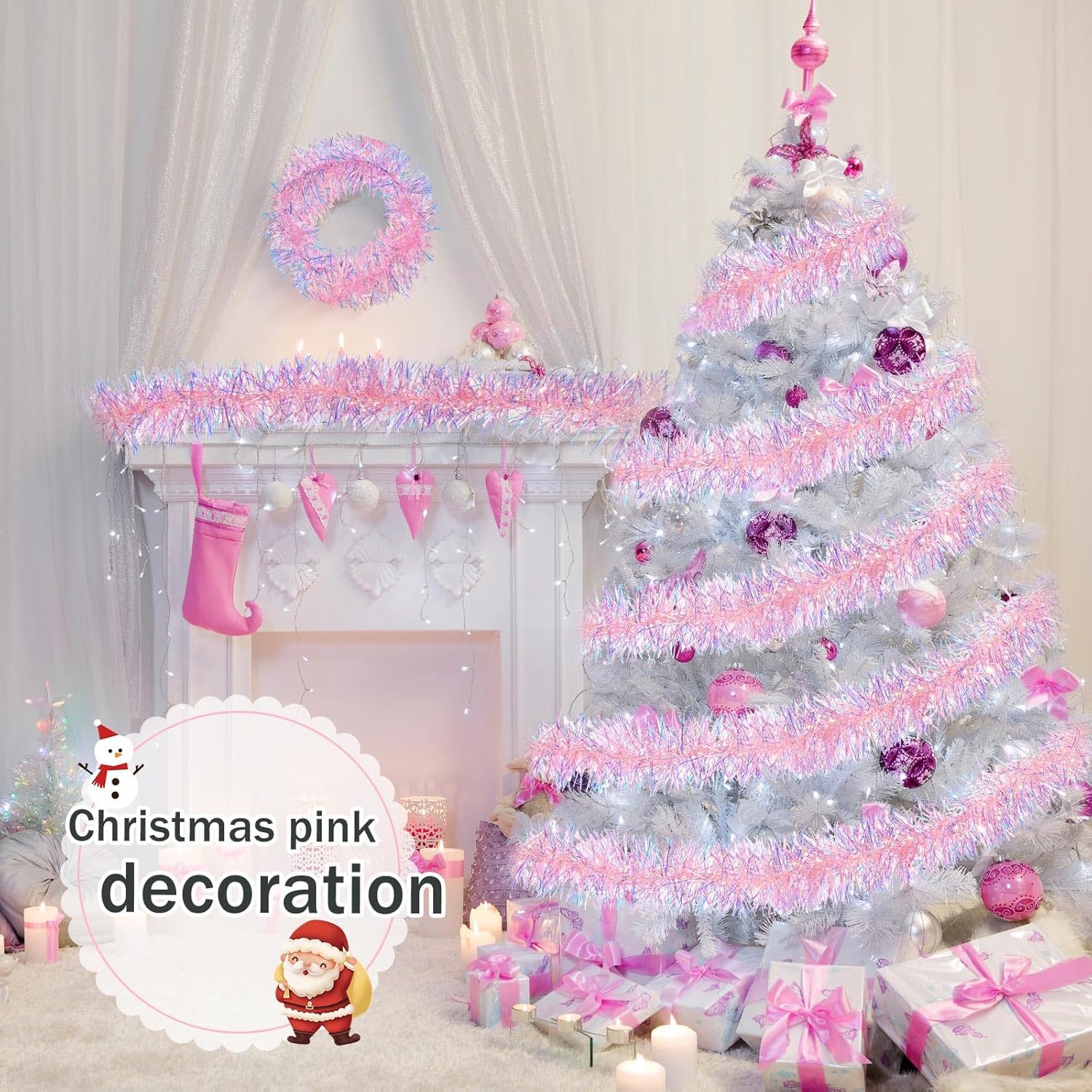 1-10PCS Pink Tinsel Garland Sh - Tinsel Garland Decoration 리뷰 및 가격
