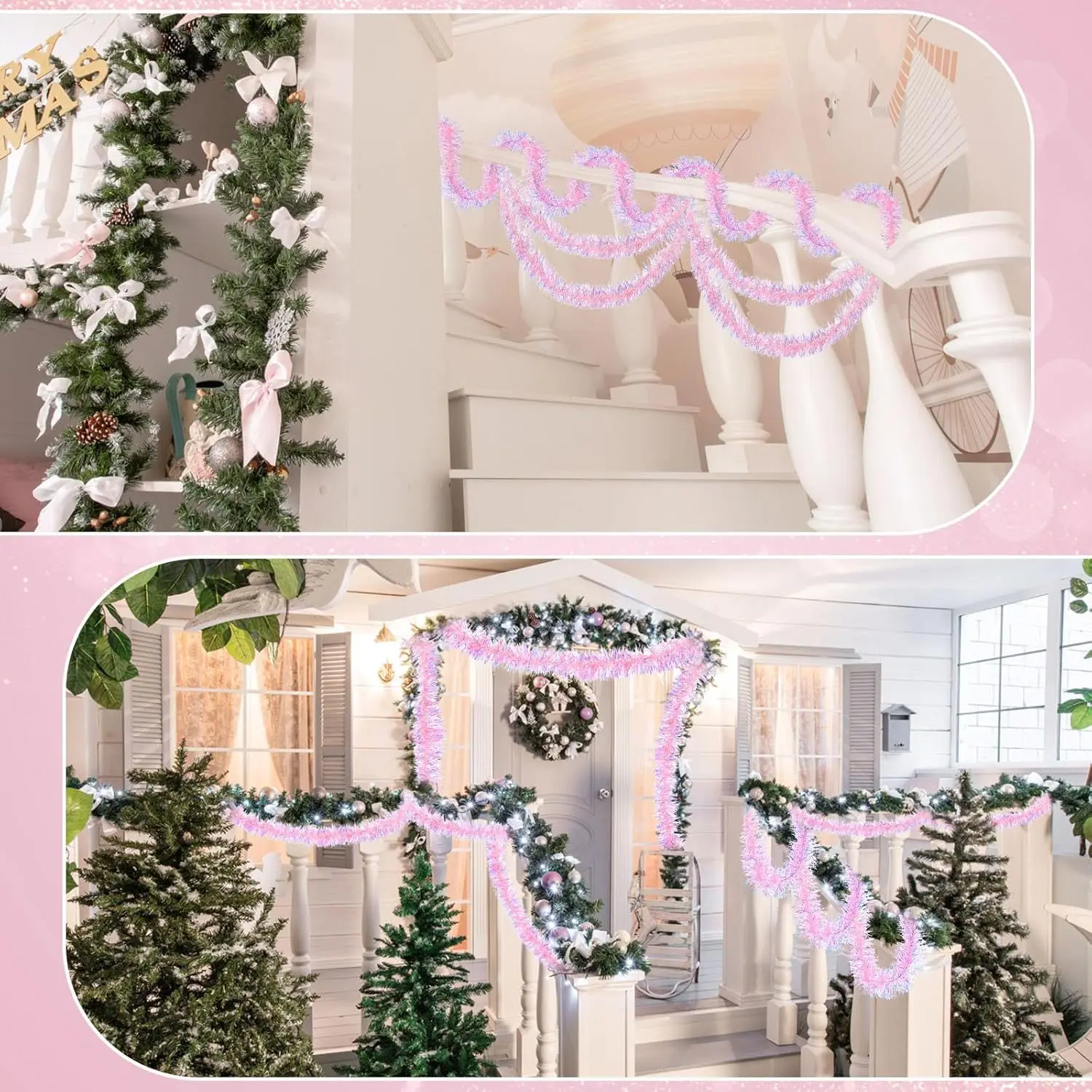 1-10PCS Pink Tinsel Garland Sh - Tinsel Garland Decoration 리뷰 및 가격