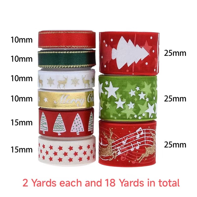 9pcs Christmas Ribbons Set Fes - Gift Box Wrap Set 리뷰 및 가격