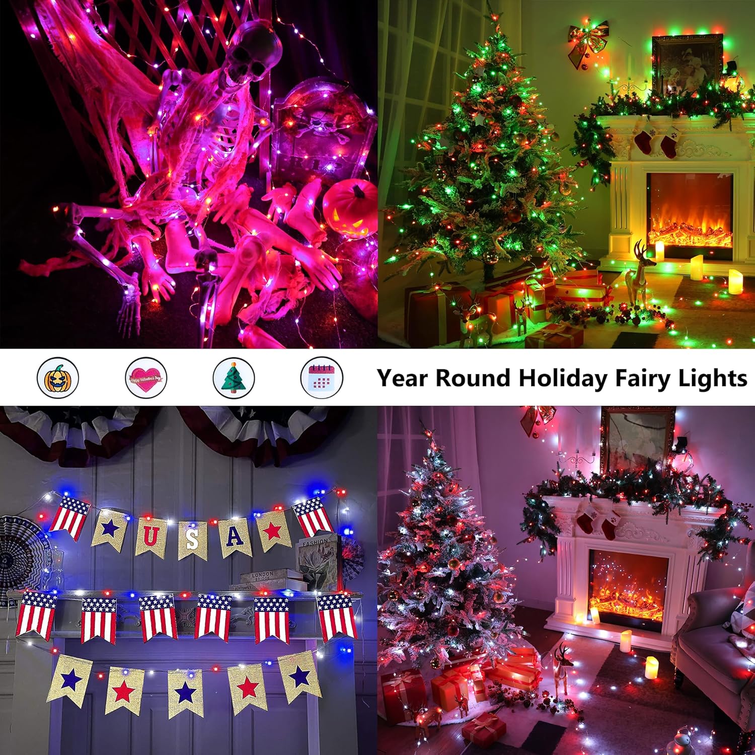 33ft 100 LED Red White Blue Fa - Led Fairy String Lights 리뷰 및 가격