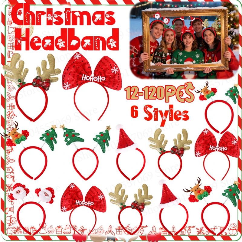 12-120Pcs Christmas Headband C - Reindeer Antlers Headband 리뷰 및 가격