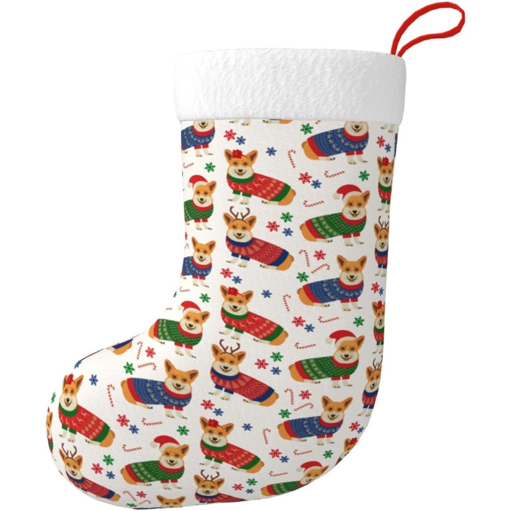 Christmas Corgi Dog Christmas  - Christmas Stocking Hanging 리뷰 및 가격