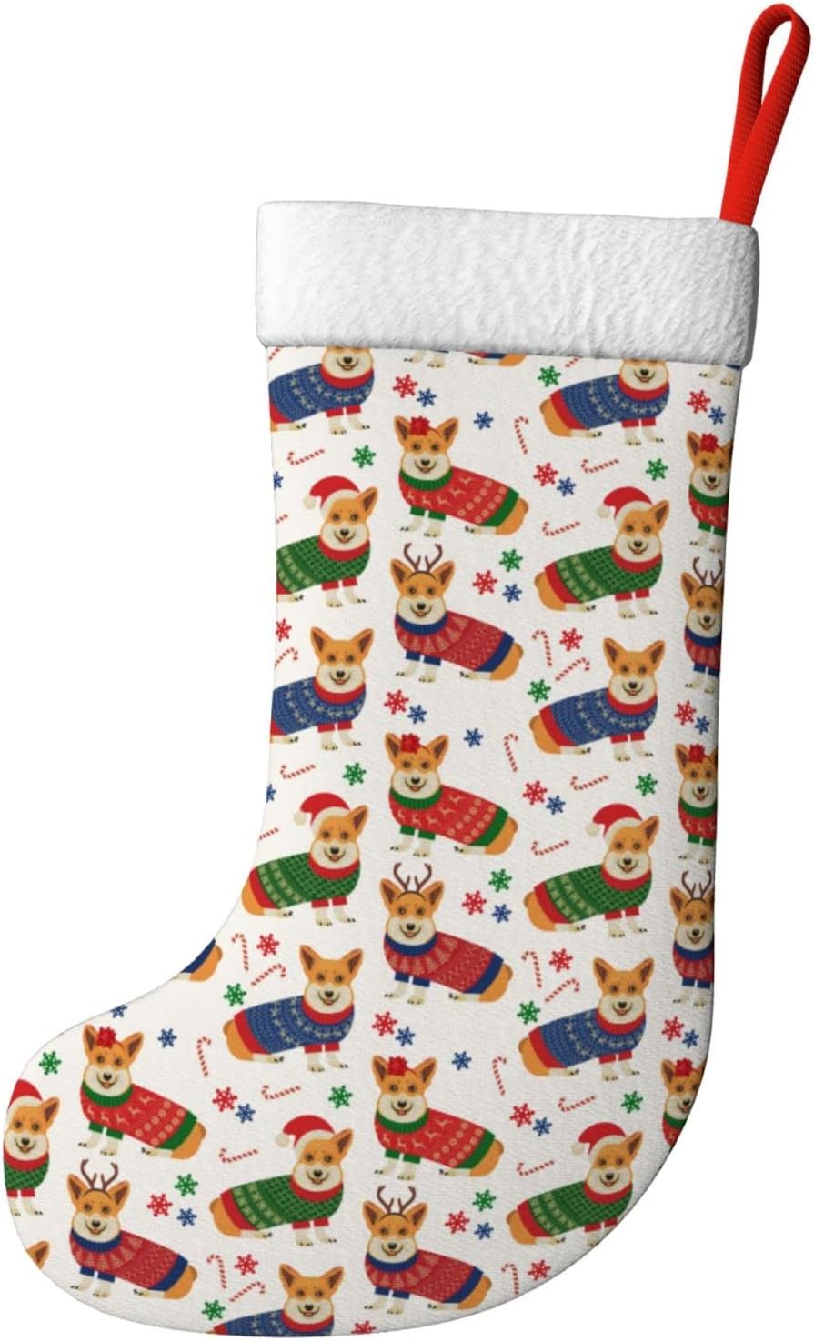Christmas Corgi Dog Christmas  - Christmas Stocking Hanging 리뷰 및 가격