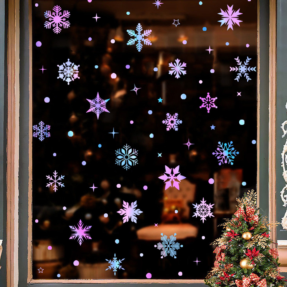 Colorful Luminous Snowflakes W - Snowflake Window Decal 리뷰 및 가격
