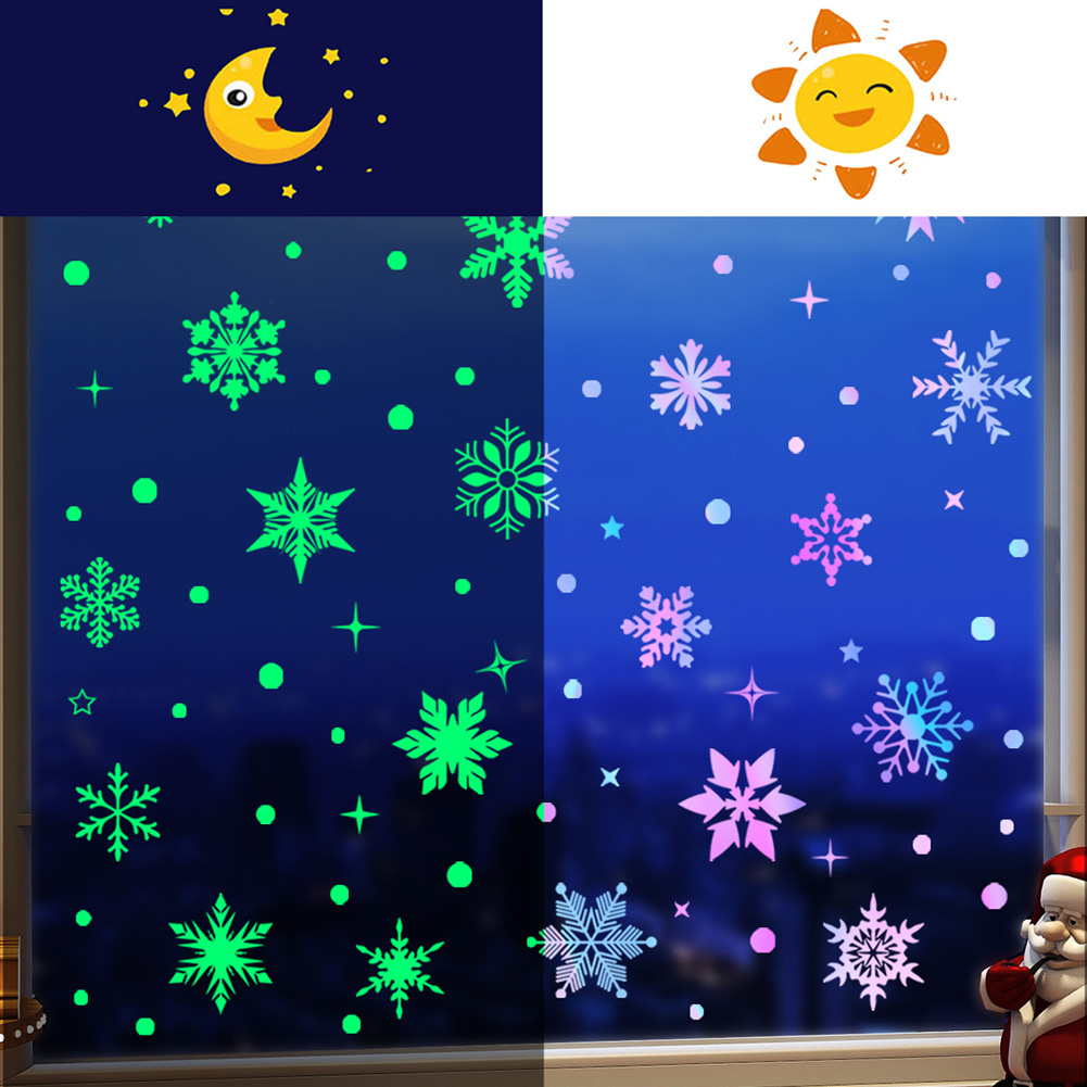 Colorful Luminous Snowflakes W - Snowflake Window Decal 리뷰 및 가격