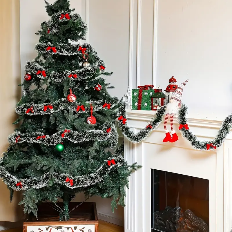 Christmas Bow Tinsel Ribbons G - Tinsel Garland Decoration 리뷰 및 가격